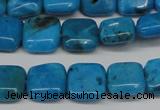 CLR430 15.5 inches 10*10mm square dyed larimar gemstone beads