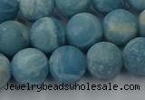 CLR613 15.5 inches 10mm round matte imitation larimar beads