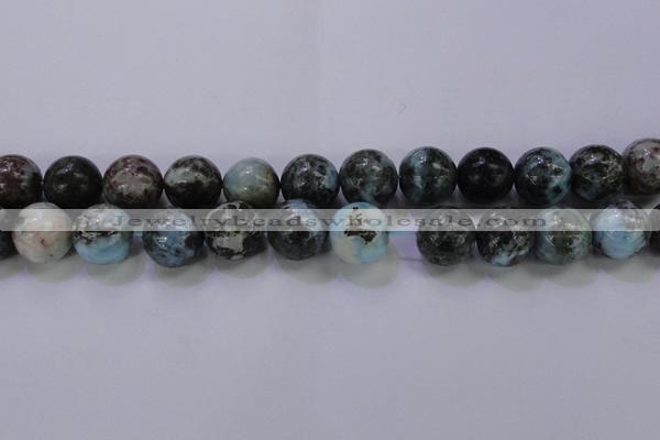 CLR65 15.5 inches 14mm round natural larimar gemstone beads