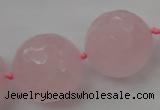 CLS103 15.5 inches 25mm faceted round large rose quartz beads