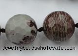 CLS109 15.5 inches 25mm faceted round red artistic jasper beads