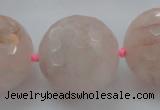 CLS16 15.5 inches 30mm faceted round large pink quartz beads