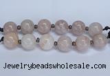 CLS250 7.5 inches 30mm round large pink quartz beads wholesale