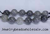 CLS251 7.5 inches 30mm round large cloudy quartz beads wholesale