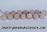 CLS300 7.5 inches 25mm faceted round large pink quartz beads