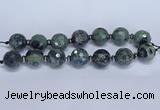 CLS303 7.5 inches 25mm faceted round large kambaba jasper beads