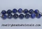 CLS304 7.5 inches 25mm faceted round large sodalite gemstone beads