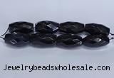 CLS401 7.5 inches 25*45mm faceted rice large black agate beads