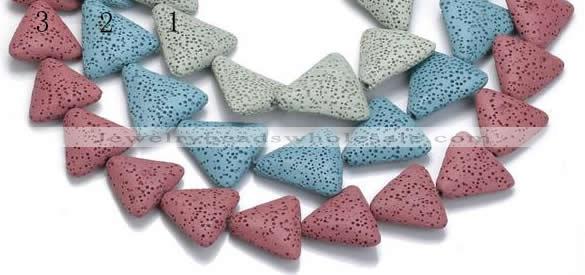 CLV10 14 inches triangle natural lava loose beads wholesale