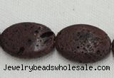 CLV209 15.5 inches 18*25mm oval coffee natural lava beads wholesale