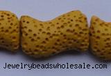 CLV21 16 inches 13*21mm marquise yellow natural lava beads wholesale