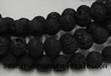 CLV211 15.5 inches 6mm round black natural lava beads wholesale