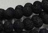 CLV214 15.5 inches 12mm round black natural lava beads wholesale