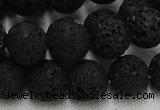 CLV216 15.5 inches 16mm round black natural lava beads wholesale