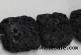 CLV218 15.5 inches 30*30mm square black natural lava beads wholesale