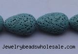 CLV24 15.5 inches 13*19mm teardrop blue natural lava beads wholesale