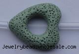 CLV29 15.5 inches 27*29mm heart green natural lava beads wholesale