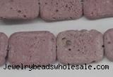 CLV301 15.5 inches 15*20mm rectangle lava beads wholesale