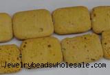 CLV302 15.5 inches 15*20mm rectangle lava beads wholesale