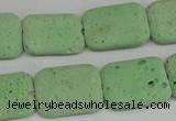 CLV303 15.5 inches 15*20mm rectangle lava beads wholesale