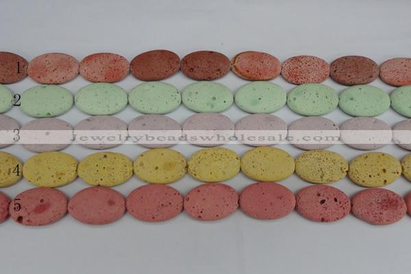 CLV305 15.5 inches 20*30mm oval lava beads wholesale