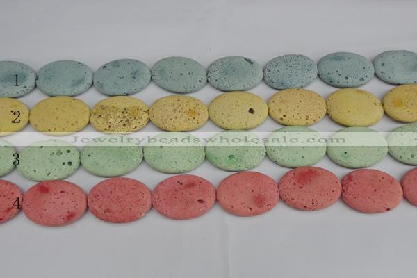 CLV306 15.5 inches 25*35mm oval lava beads wholesale