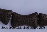 CLV35 15.5 inches 12*20mm pillow-shaped chocolate natural lava beads