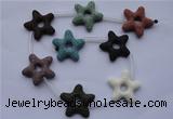 CLV36 16 inches 8*33mm star multicolor natural lava beads wholesale