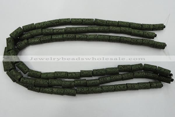 CLV393 15.5 inches 8*14mm tube dyed lava beads wholesale