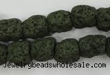 CLV395 15.5 inches 13*13mm nuggets dyed lava beads wholesale