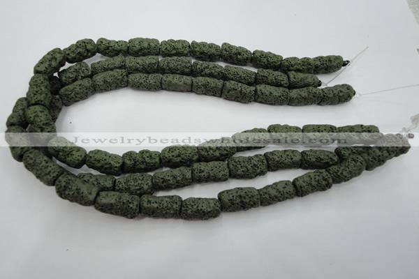 CLV396 15.5 inches 10*20mm nuggets dyed lava beads wholesale