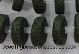 CLV411 15.5 inches 7*20mm tyre dyed lava beads wholesale