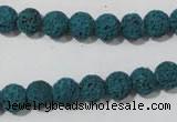 CLV452 15.5 inches 8mm round dyed blue lava beads wholesale