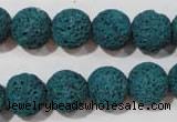 CLV454 15.5 inches 12mm round dyed blue lava beads wholesale