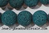 CLV457 15.5 inches 18mm round dyed blue lava beads wholesale