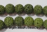 CLV461 15.5 inches 10mm round dyed green lava beads wholesale