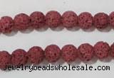 CLV468 15.5 inches 8mm round dyed red lava beads wholesale