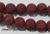 CLV469 15.5 inches 10mm round dyed red lava beads wholesale