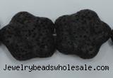 CLV47 15 inches 8*26mm star black natural lava beads wholesale