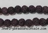 CLV476 15.5 inches 8mm round dyed purple lava beads wholesale