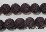 CLV478 15.5 inches 12mm round dyed purple lava beads wholesale