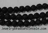 CLV483 15.5 inches 6mm round black lava beads wholesale