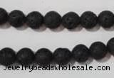 CLV484 15.5 inches 8mm round black lava beads wholesale