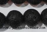 CLV490 15.5 inches 20mm round black lava beads wholesale