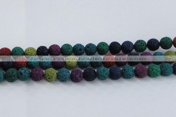 CLV523 15.5 inches 10mm round mixed lava beads wholesale