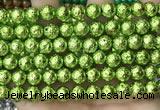 CLV546 15.5 inches 8mm round plated lava beads wholesale