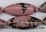 CME08 15.5 inches 15*40mm marquise rhodonite gemstone beads