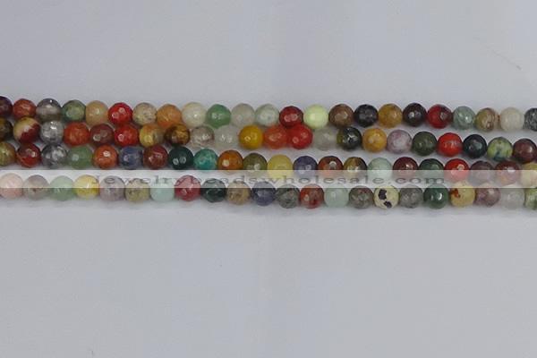 CME101 15.5 inches 6mm faceted round mixed gemstone beads