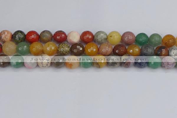 CME104 15.5 inches 12mm faceted round mixed gemstone beads