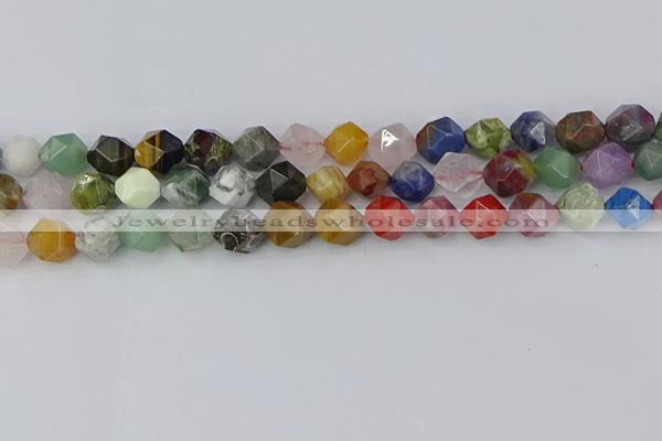 CME108 15.5 inches 10mm faceted nuggets mixed gemstone beads